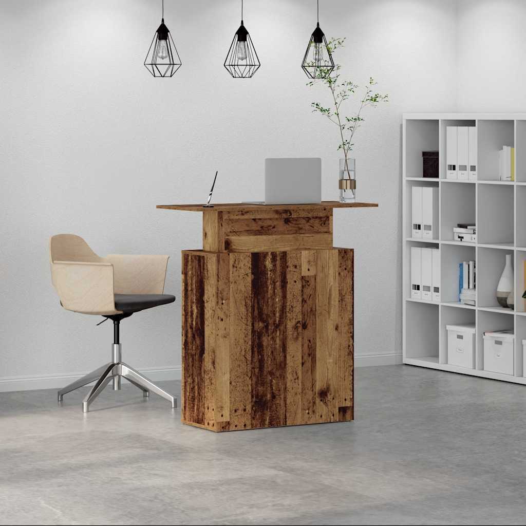 Reception Desk Old Wood 100x40x104 cm Engineered Wood